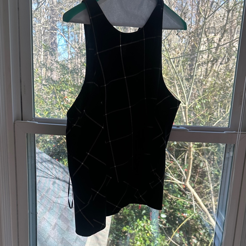 Black Checkered Women's Top